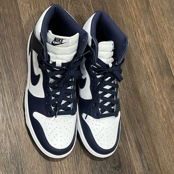 Nike Dunk High Men's Size 9 Midnight Navy Blue/White DD1399-104 - Picture 3 of 11